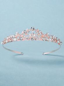1件装时尚优雅水钻皇冠发箍情人节配饰 - 玫瑰金 - 查看 3