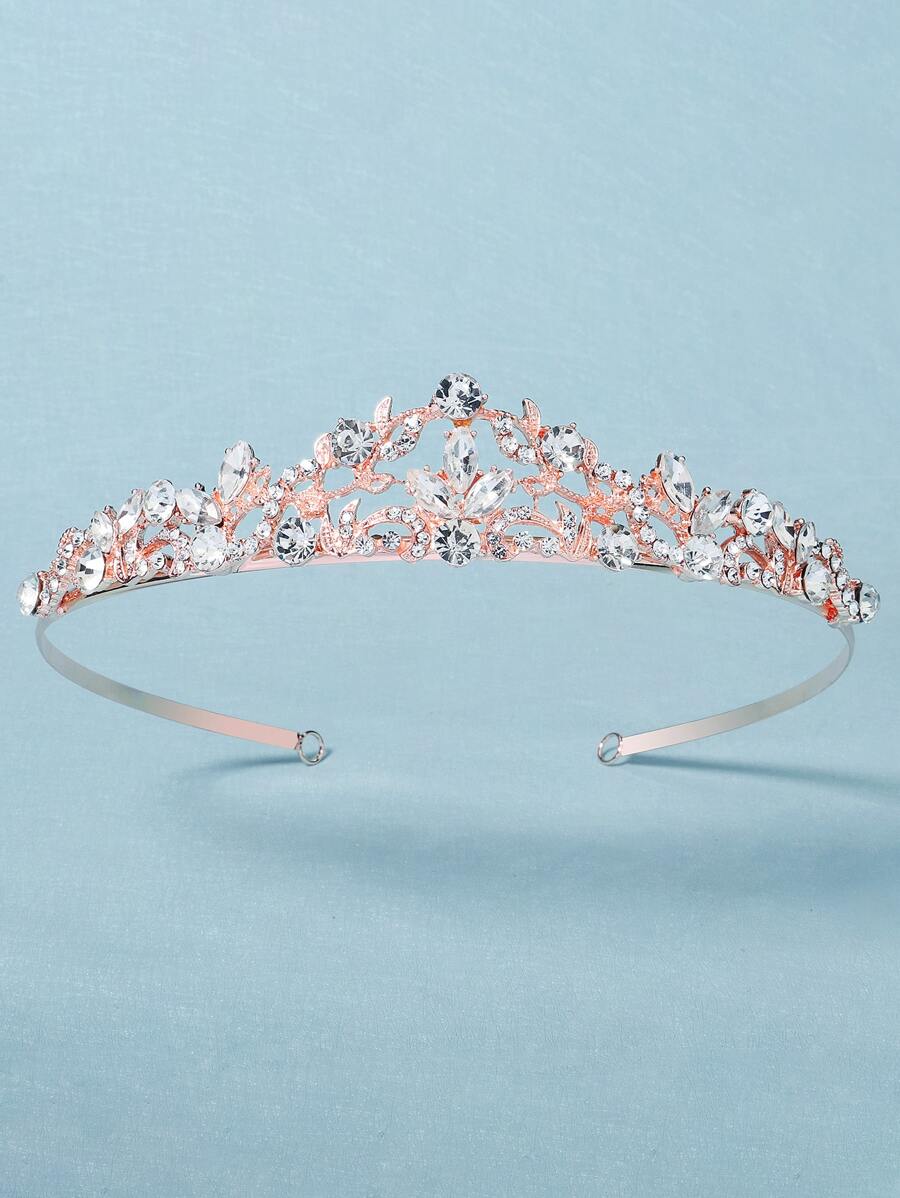 1 pieza Diadema con Tiaras de Cristal Rhinestone Elegante y de Moda, Accesorios para el Día de San Valentín, Accesorios para el Cabello de Boda, Verano, Playa