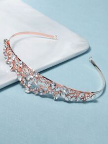 1件装时尚优雅水钻皇冠发箍情人节配饰 - 玫瑰金 - 查看 5
