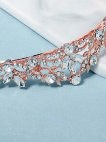 1件装时尚优雅水钻皇冠发箍情人节配饰 - 玫瑰金 - 查看 6