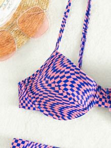 Bikini kẻ sọc nâng ngực cho bãi biển mùa hè - Nhiều màu - Xem 6