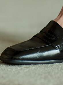 Fall/Winter 2-Way Vintage Flat Loafers For Women, Chunky Heel Casual Square Toe Mule Shoes