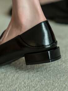 Fall/Winter 2-Way Vintage Flat Loafers For Women, Chunky Heel Casual Square Toe Mule Shoes