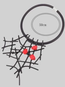 Vòng cổ trang trí hình học bất đối xứng - màu đen - Xem 3