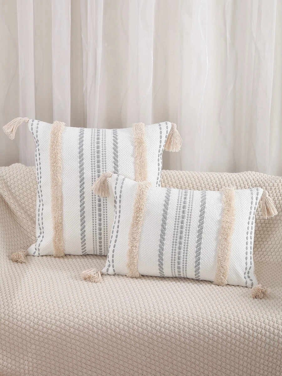1pc Velvet Tassel Decorative Pillow Cover (Pillow Insert Not Included) - Multicolor - View 1