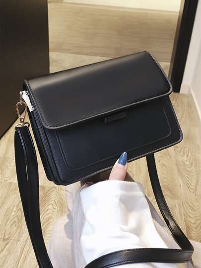 SHIMEINI 1 st högkvalitativ minimalistisk enfärgad flerskiktad axelväska med diagonal axel, liten fyrkantig handväska, lämplig för kvinnors vardagsbruk, dejting, present