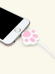 貓爪形狀數據線保護頭 - 粉色 - 查看 2