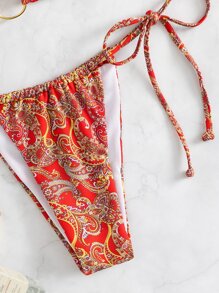 Paisley Ring Linked Triangle Bikini - Multicolor - View 6