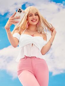 Top pecho con fruncido con abertura - Blanco - Ver 5