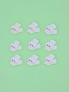 9 cái Phụ kiện trang sức tự làm hình con thỏ - trắng - Xem 2