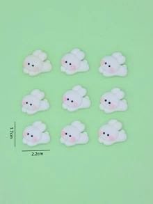 9 cái Phụ kiện trang sức tự làm hình con thỏ - trắng - Xem 3
