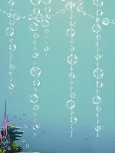 2/4 szt. 2M Przezroczysty Wieniec Bąbelkowy Oceanu Syrenki, Boże Narodzenie