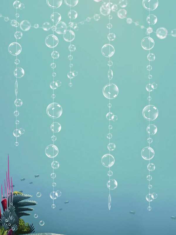 2/4 piezas Guirnalda transparente de 2M con tema de océano y sirenas, decoración navideña