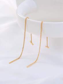 Nooxian 極簡風格耳線 - 金黃色 - 查看 5