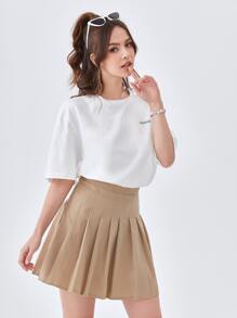 Manfinity VCAY 1pc Letter & Cartoon Graphic Drop Shoulder Oversize Tee - White - View 4