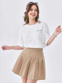 Manfinity VCAY 1pc Letter & Cartoon Graphic Drop Shoulder Oversize Tee - White - View 6