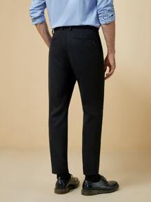 Manfinity NiteLyfe Men Suit Pants Nút Túi Dây kéo màu trơn - màu đen - Xem 2