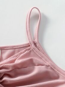 Girls 5pcs Rib Knit Twist Front Cami Top - Multicolor - View 4