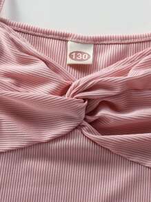 Girls 5pcs Rib Knit Twist Front Cami Top - Multicolor - View 6