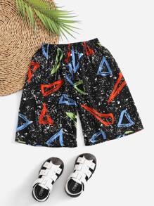 SHEIN Boys Allover Print Shorts - Multicolor - View 1