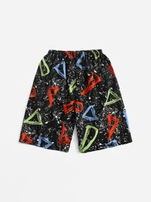 SHEIN Boys Allover Print Shorts - Multicolor - View 2