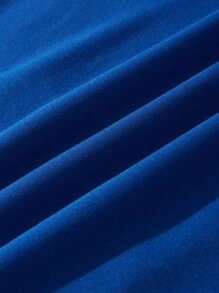 Men Kangaroo Pocket Drawstring Thermal Hoodie - Royal Blue - View 3