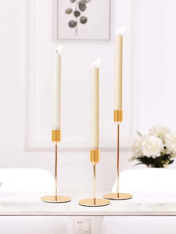 3pcs Alloy Candle Holder SHEIN USA