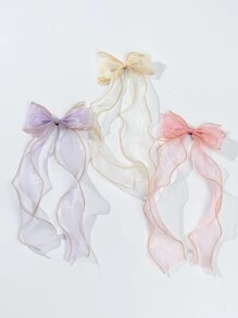 3pcs Bow Decor Alligator Hair Clip - Multicolor - View 1