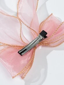 3pcs Bow Decor Alligator Hair Clip - Multicolor - View 3