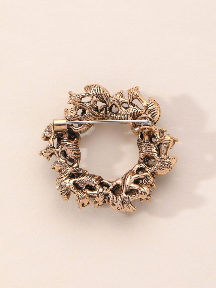 Rhinestone Decor Brooch