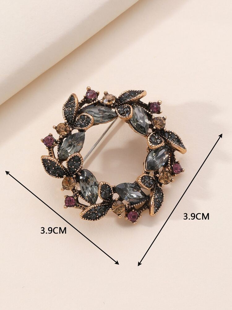 Rhinestone Decor Brooch