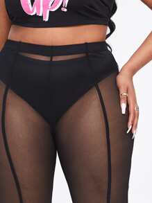 Slaydiva Leggings de malla sin bragas - Negro - Ver 6