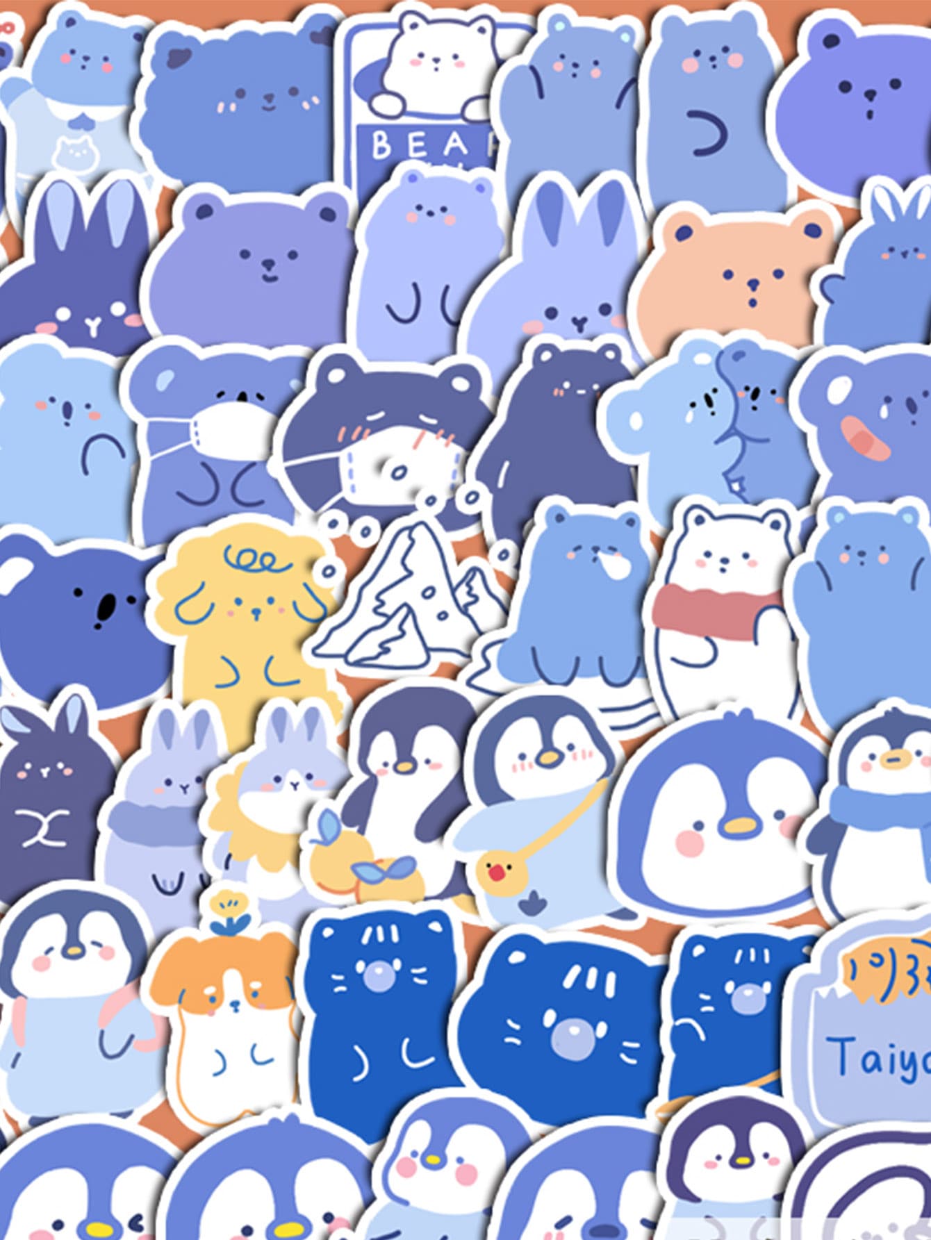 100 piezas Pegatina con estampado de dibujos animados - Multicolor - Ver 1