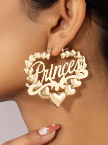 Hoa tai vòng trang trí hình chữ & trái tim Valentine, Mẹ, Mẹ, Ngày của Mẹ, Quà tặng - Vàng - Xem 1