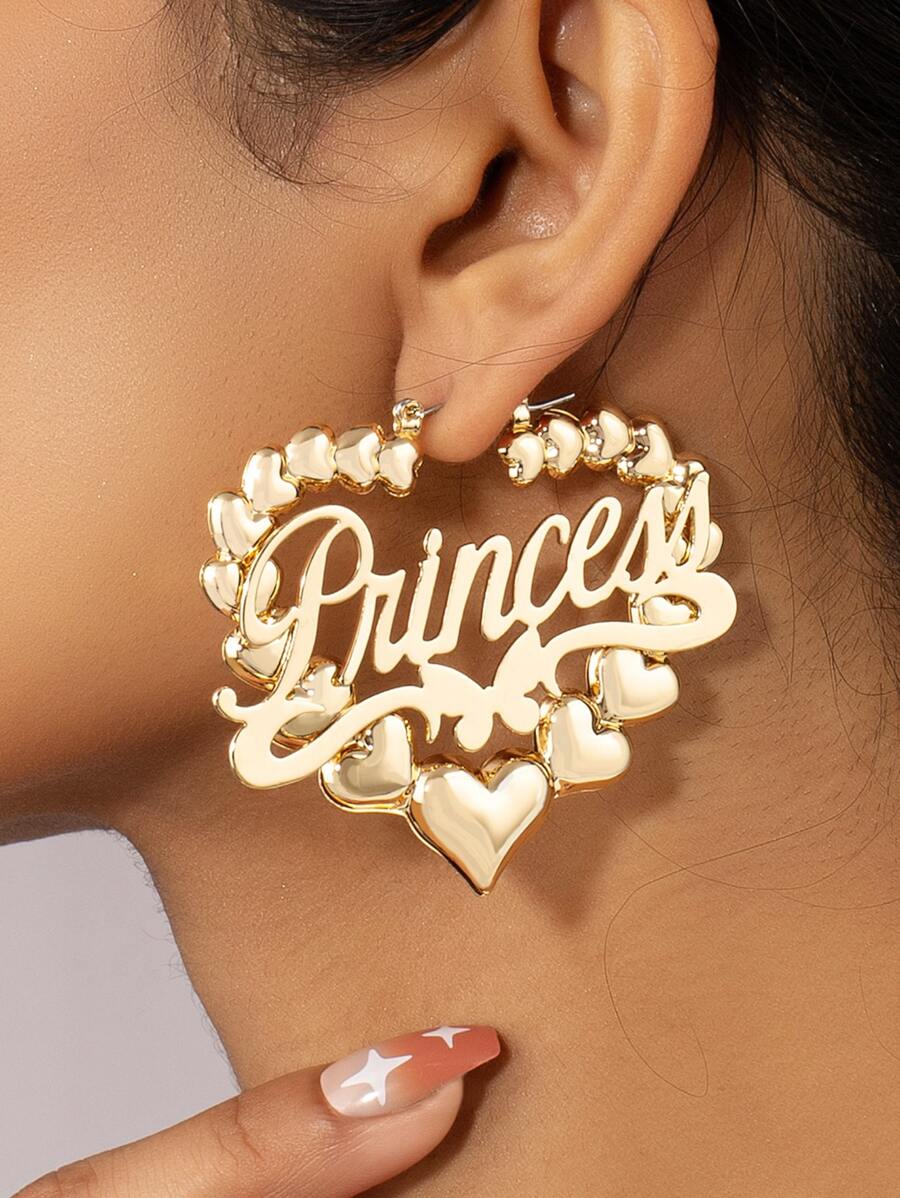 Hoa tai vòng trang trí hình chữ & trái tim Valentine, Mẹ, Mẹ, Ngày của Mẹ, Quà tặng - Vàng - Xem 1