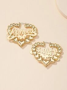 Hoa tai vòng trang trí hình chữ & trái tim Valentine, Mẹ, Mẹ, Ngày của Mẹ, Quà tặng - Vàng - Xem 2