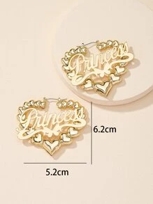 Hoa tai vòng trang trí hình chữ & trái tim Valentine, Mẹ, Mẹ, Ngày của Mẹ, Quà tặng - Vàng - Xem 3