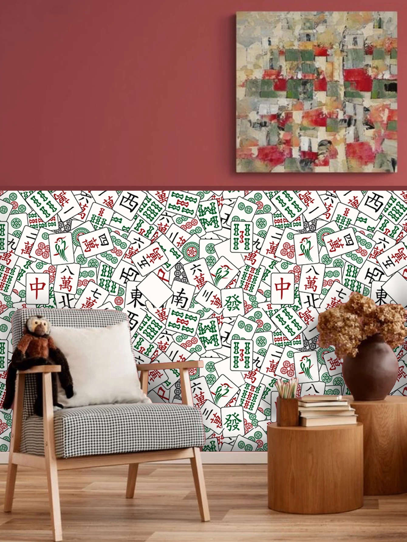 1個 チャイニーズ 麻雀 パターン 壁紙