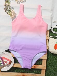 Tween Girl Ombre One Piece Swimsuit - Multicolor - View 1