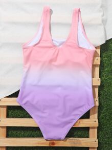 Tween Girl Ombre One Piece Swimsuit - Multicolor - View 2