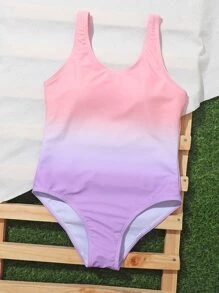Tween Girl Ombre One Piece Swimsuit - Multicolor - View 5
