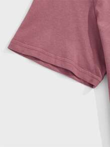 SHEIN Men Solid Tee & Trousers Lounge Set - Rose Red - View 5