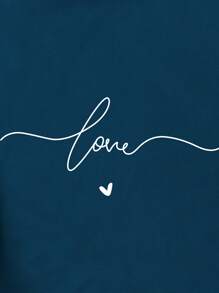 INAWLY Letter Graphic Crop Tee Graphic Tees Women Tops - Navy Blue - View 3