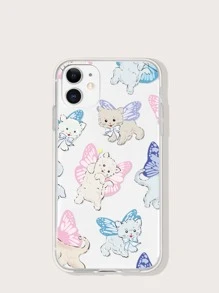 卡通貓透明手機殼 - 彩色 - 查看 1