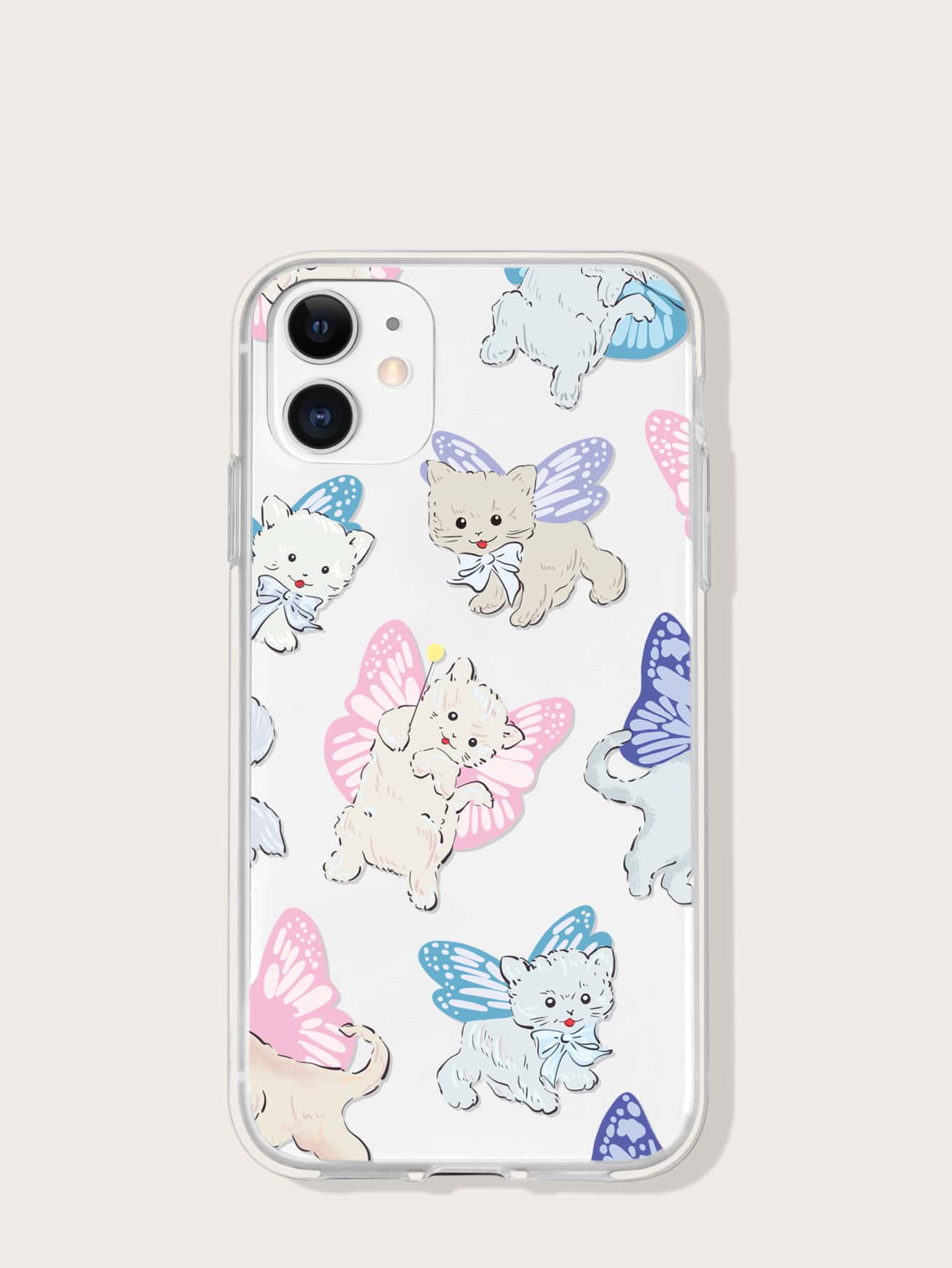 卡通貓透明手機殼 - 彩色 - 查看 1