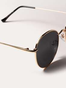 Retro Metal Frame Fashion Glasses Basics Fall Winter Women Outfits Clothes Business Casual Gifts - Black - View 2