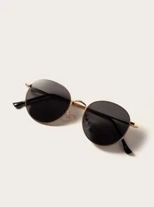 Retro Metal Frame Fashion Glasses Basics Fall Winter Women Outfits Clothes Business Casual Gifts - Black - View 4