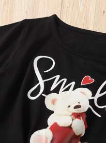 Bộ thời trang bé gái Thắt nút Báo Lá thư Ăn mặc đẹp - Nhiều màu - Xem 3