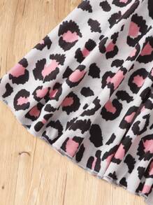 Bộ thời trang bé gái Thắt nút Báo Lá thư Ăn mặc đẹp - Nhiều màu - Xem 4