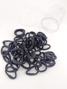 50 piezas Goma de pelo unicolor - Gris - Ver 4